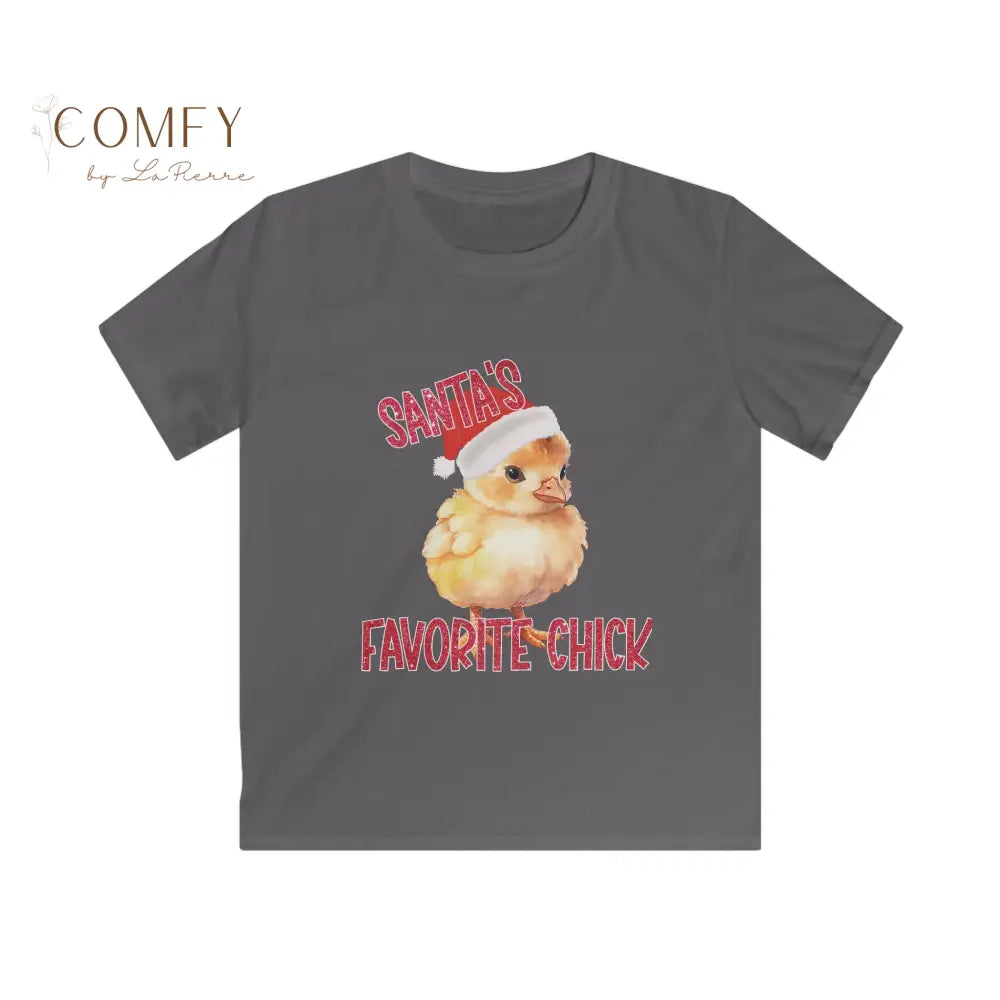 Kids “Santa’s Favorite Chick” Christmas Shirt • Cute Holiday Chick Tee for Girls • Festive Children’s Christmas T-Shirt