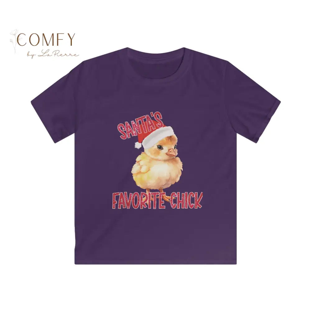 Kids “Santa’s Favorite Chick” Christmas Shirt • Cute Holiday Chick Tee for Girls • Festive Children’s Christmas T-Shirt