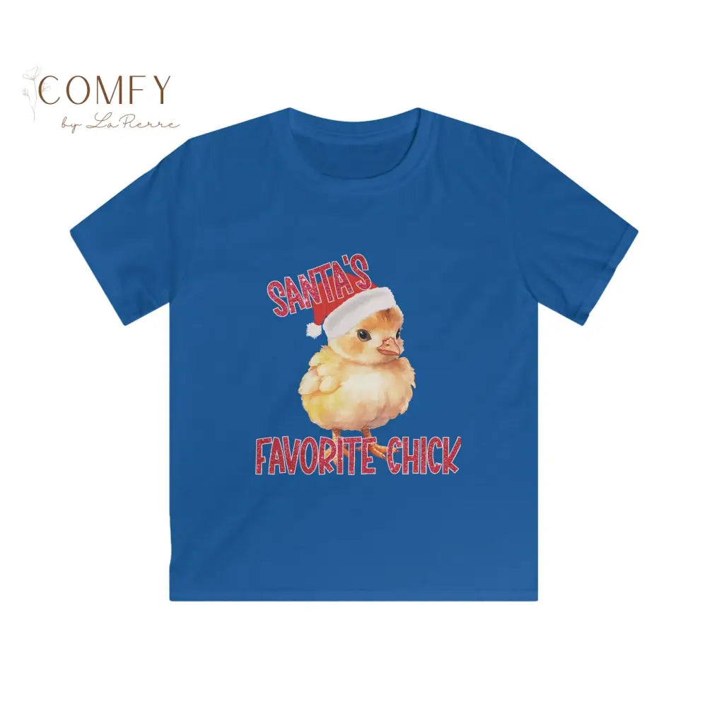 Kids “Santa’s Favorite Chick” Christmas Shirt • Cute Holiday Chick Tee for Girls • Festive Children’s Christmas T-Shirt