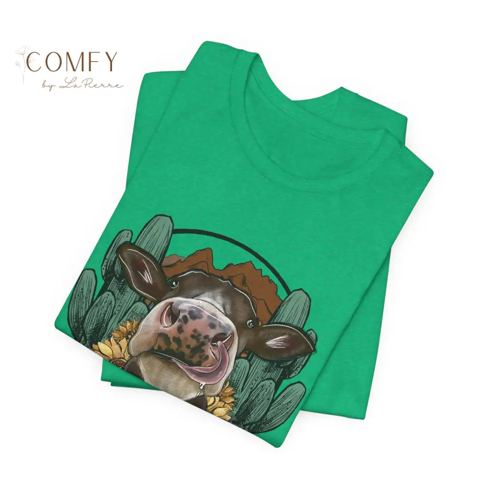 Kiss My Grits Cow Shirt • Funny Farm Shirt • Country Western Graphic Tee • Ranch Life Cow Shirt • Cute Cow T-Shirt