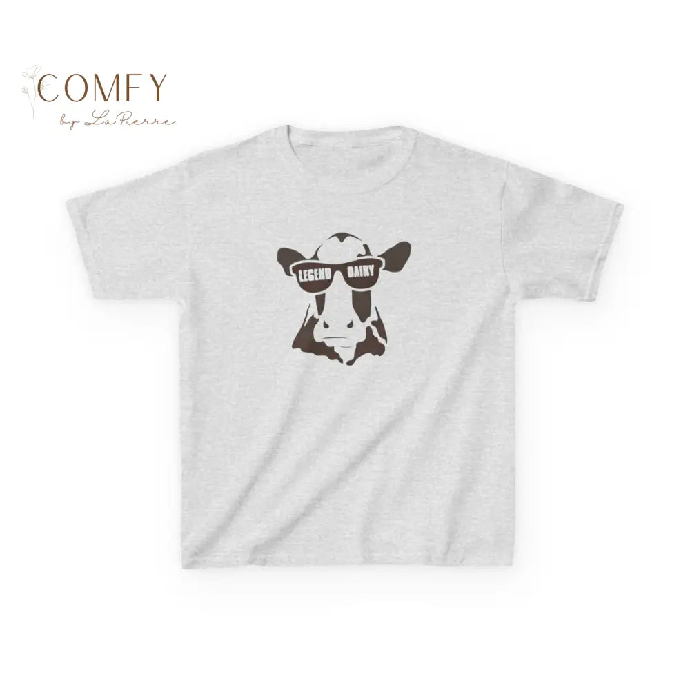 Legend Dairy Cow Kids Shirt • Funny Cow Pun T-Shirt for Children • Cute Farm Animal Graphic Tee • Kids Heavy Cotton™
