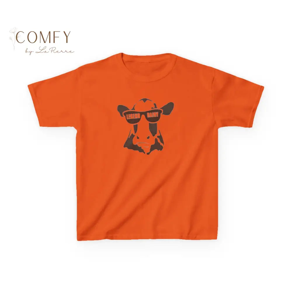 Legend Dairy Cow Kids Shirt • Funny Cow Pun T-Shirt for Children • Cute Farm Animal Graphic Tee • Kids Heavy Cotton™