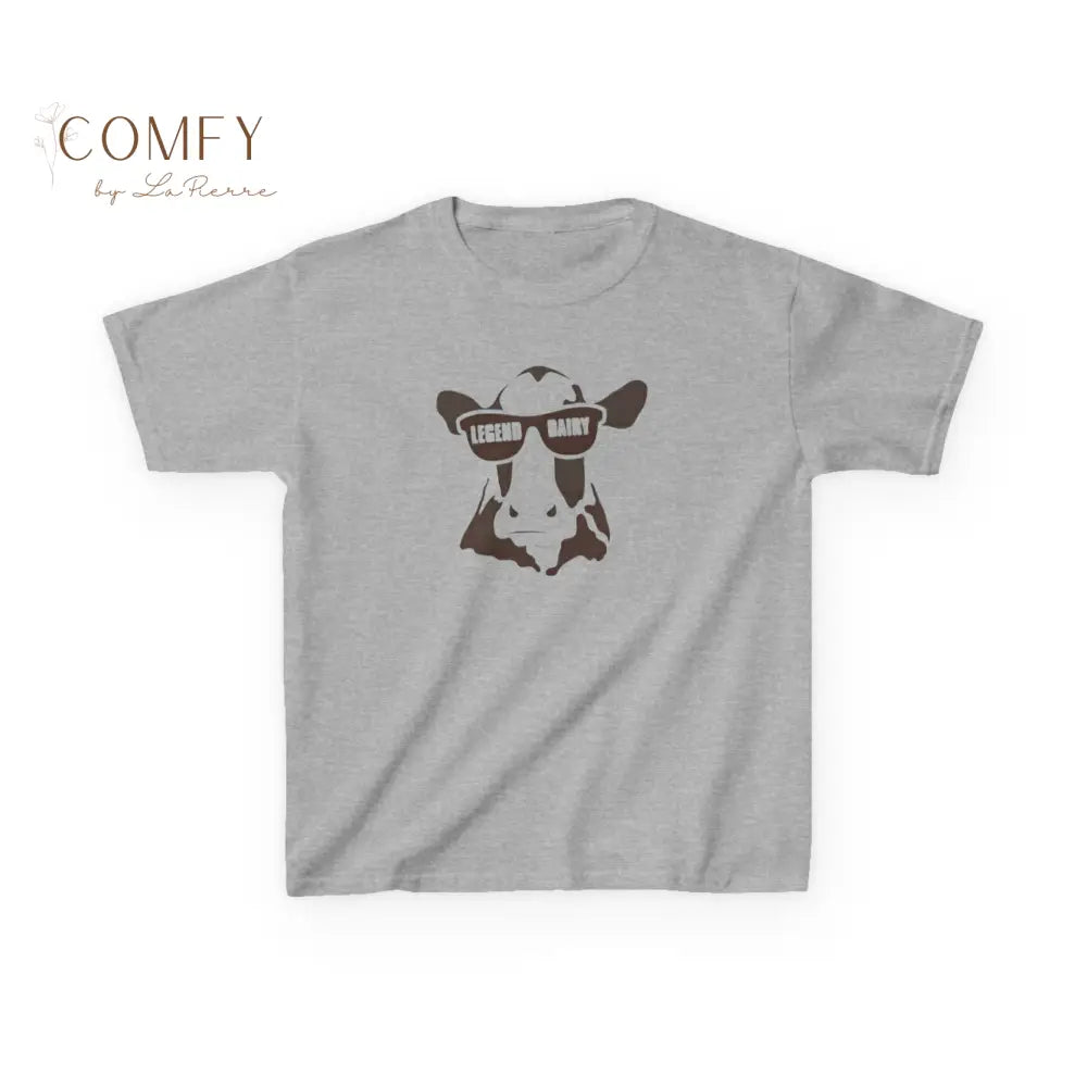Legend Dairy Cow Kids Shirt • Funny Cow Pun T-Shirt for Children • Cute Farm Animal Graphic Tee • Kids Heavy Cotton™