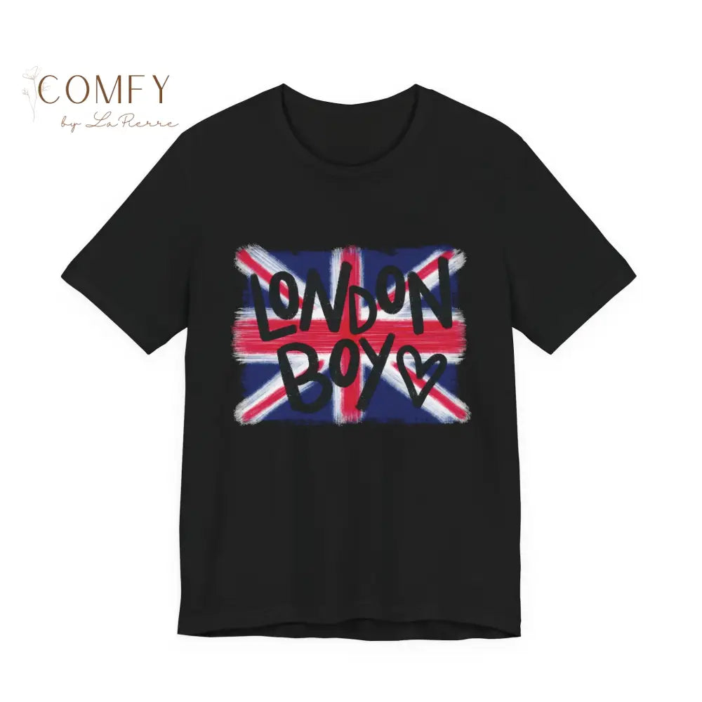 London Boyfriend Tee • British Aesthetic Graphic Shirt • Unisex Jersey Short Sleeve T-Shirt (XS–4XL) Black / XS T-Shirt