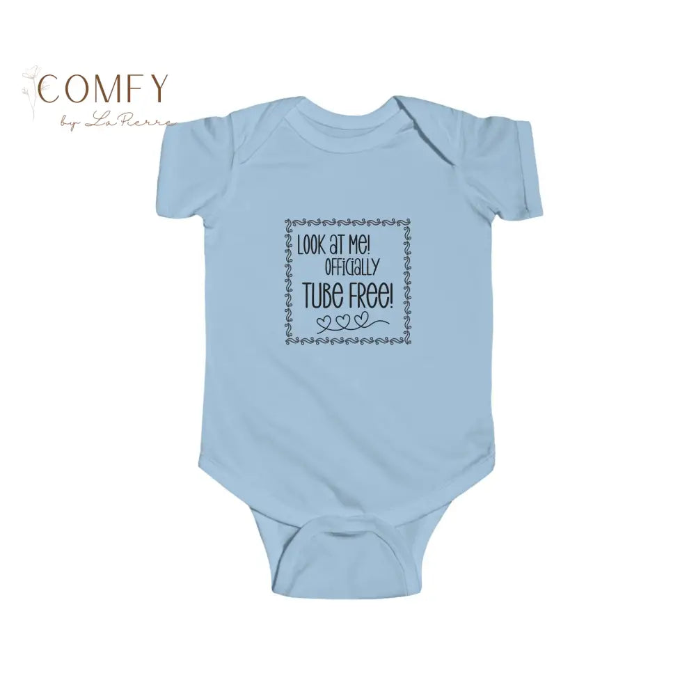 Look at Me Officially Tube Free Infant Bodysuit • Feeding Tube Graduation Baby One-Piece • Medical Milestone