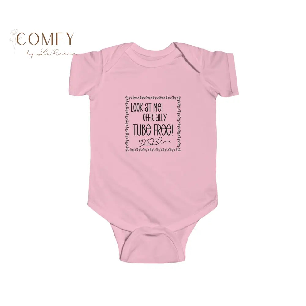 Look at Me Officially Tube Free Infant Bodysuit • Feeding Tube Graduation Baby One-Piece • Medical Milestone