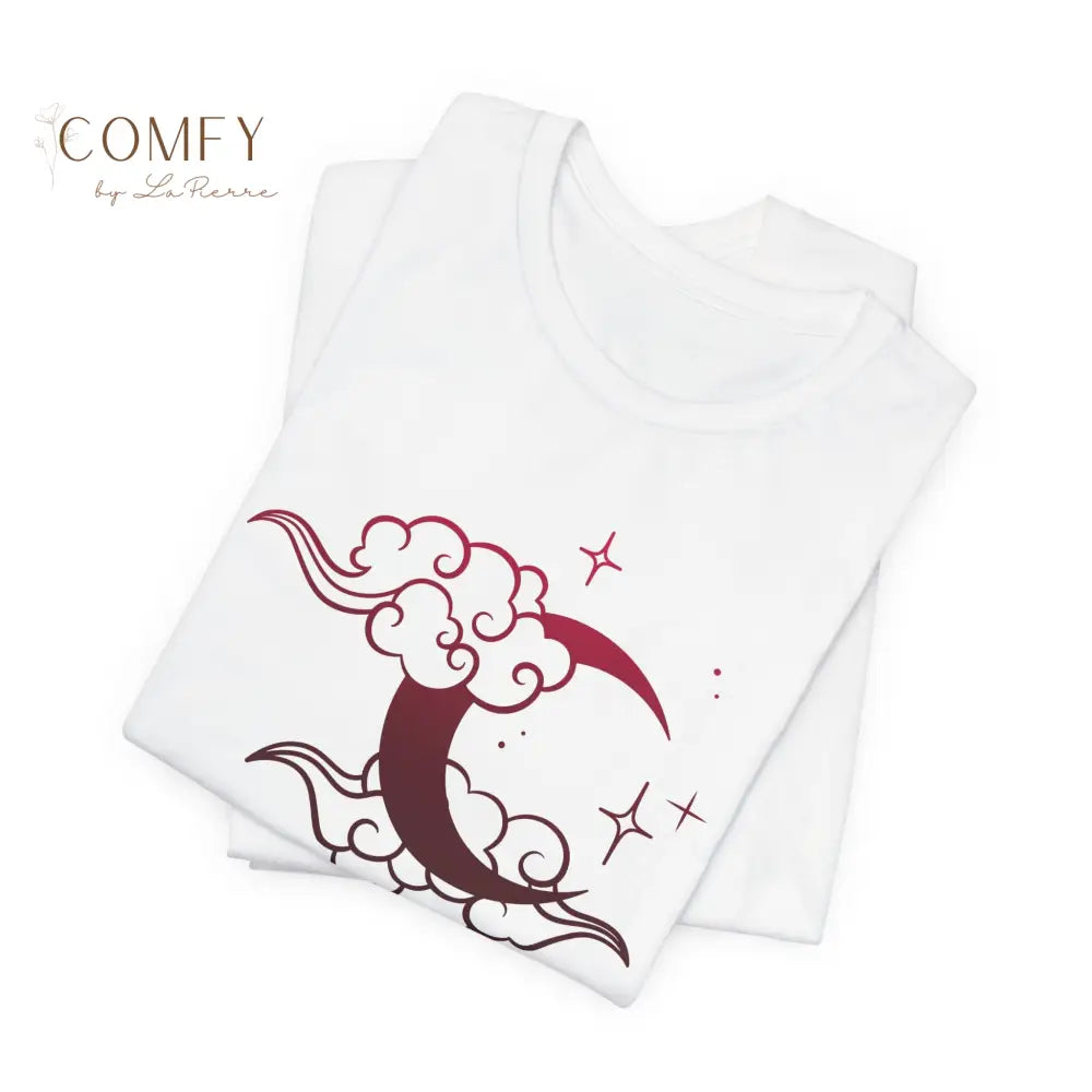 Looked Up at the Sky and It was Maroon • Poetic Moon & Sky Graphic Shirt • Unisex Jersey T-Shirt (XS–4XL) T-Shirt