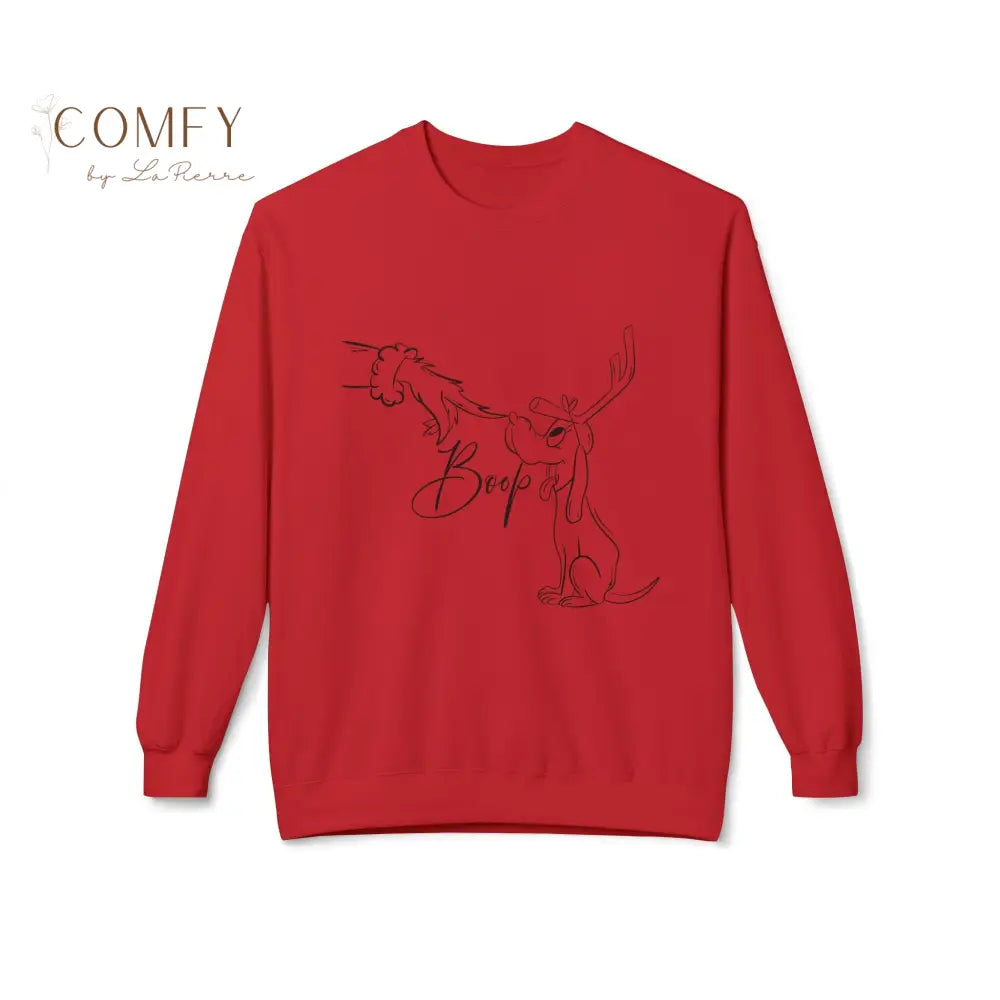 Max Boop Christmas Crewneck Sweatshirt Line Art (S-4XL) Red / S Sweatshirt