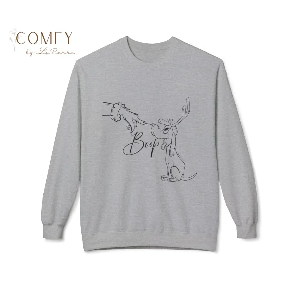 Max Boop Christmas Crewneck Sweatshirt Line Art (S-4XL) Sport Grey / S Sweatshirt