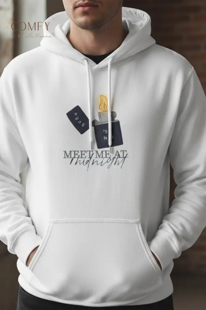 Meet Me at Midnight - Unisex Midweight Softstyle Fleece Hoodie (S-5XL) S / White Hoodie