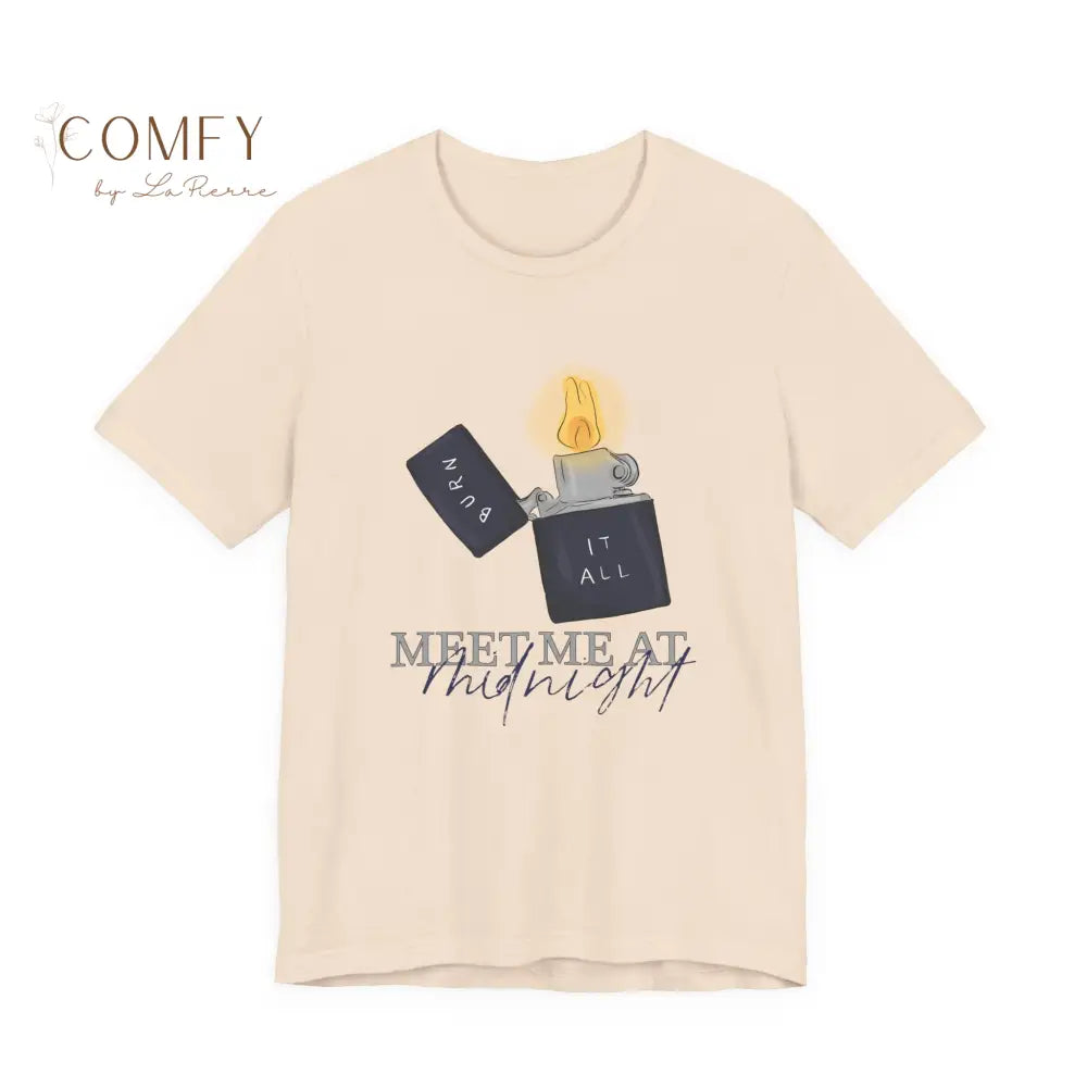Meet Me at Midnight - Moonlit Aesthetic Tee • Celestial Night Sky Graphic Shirt • Unisex Jersey T-Shirt (S–3XL) Soft