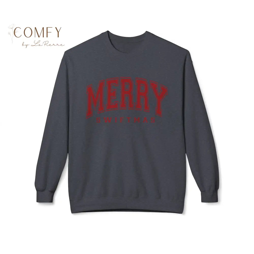 Merry Swiftmas - Unisex Softstyle Crewneck Sweatshirt (S-4XL) Dark Heather / S Sweatshirt