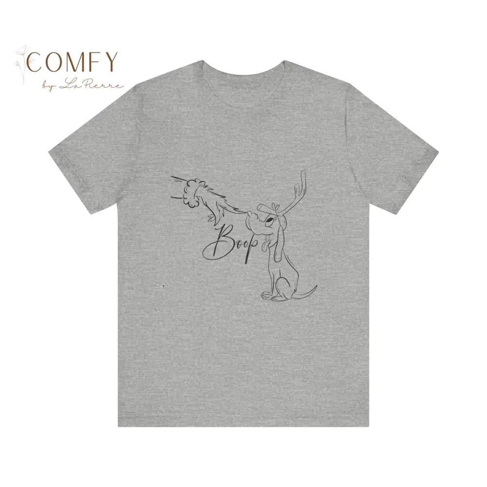 Minimal Christmas Dog “Boop” Shirt • Holiday Line Art Pup T-Shirt • Cute Simple Christmas Graphic Tee • Unisex Tee