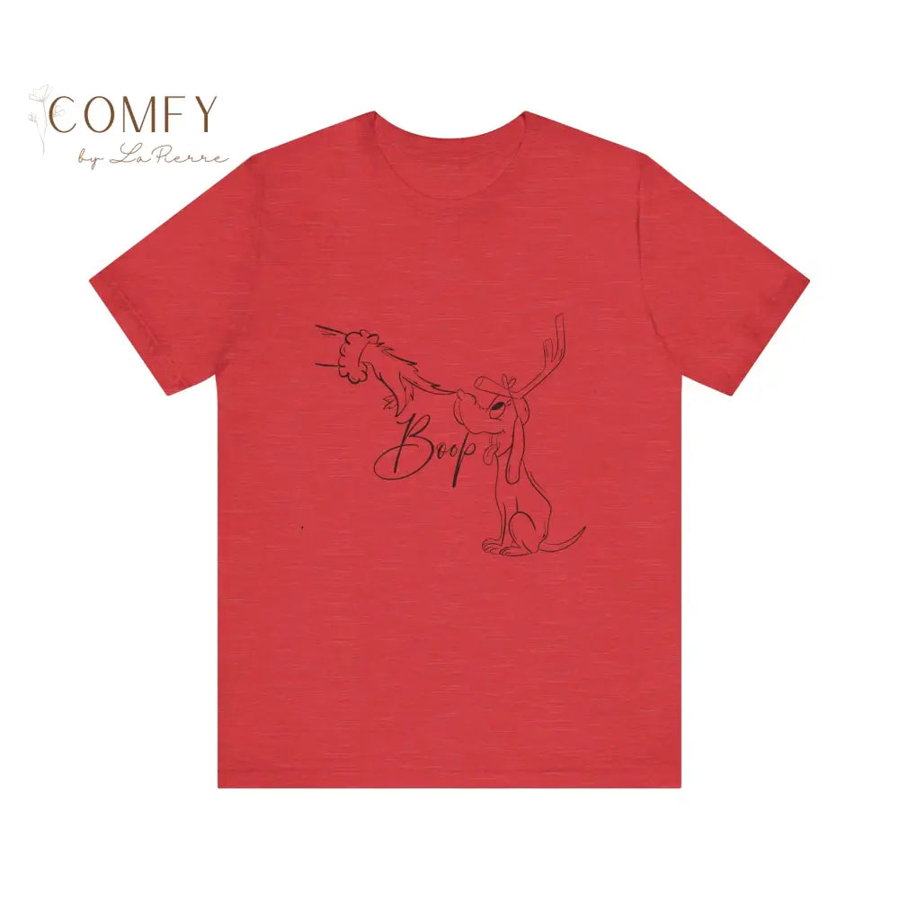 Minimal Christmas Dog “Boop” Shirt • Holiday Line Art Pup T-Shirt • Cute Simple Christmas Graphic Tee • Unisex Tee