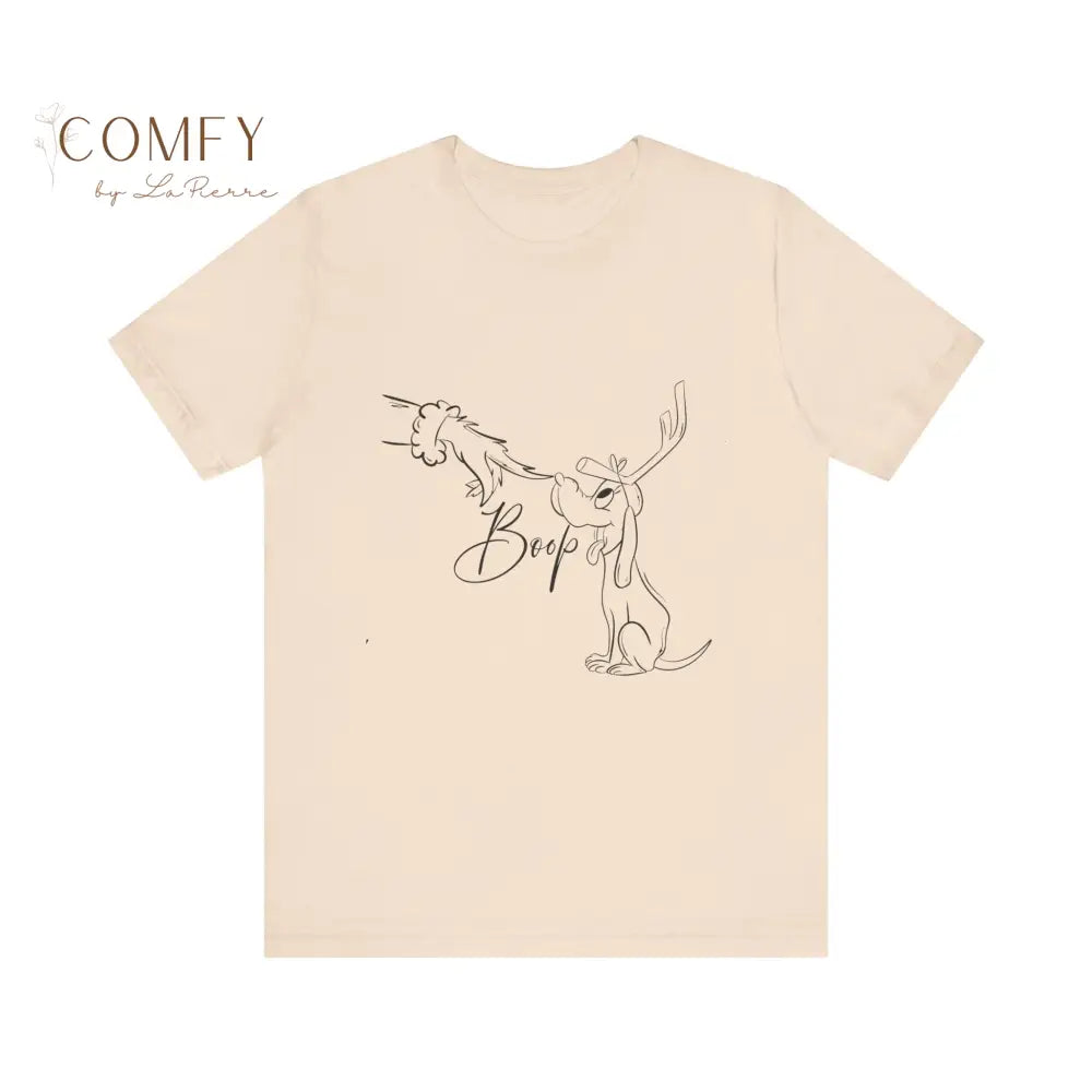 Minimal Christmas Dog “Boop” Shirt • Holiday Line Art Pup T-Shirt • Cute Simple Christmas Graphic Tee • Unisex Tee