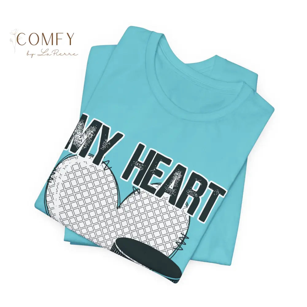 My Heart Is on That Ice Shirt • Ice Hockey & Ice Skating Support Tee • Unisex Jersey Short Sleeve T-Shirt (XS–5XL)