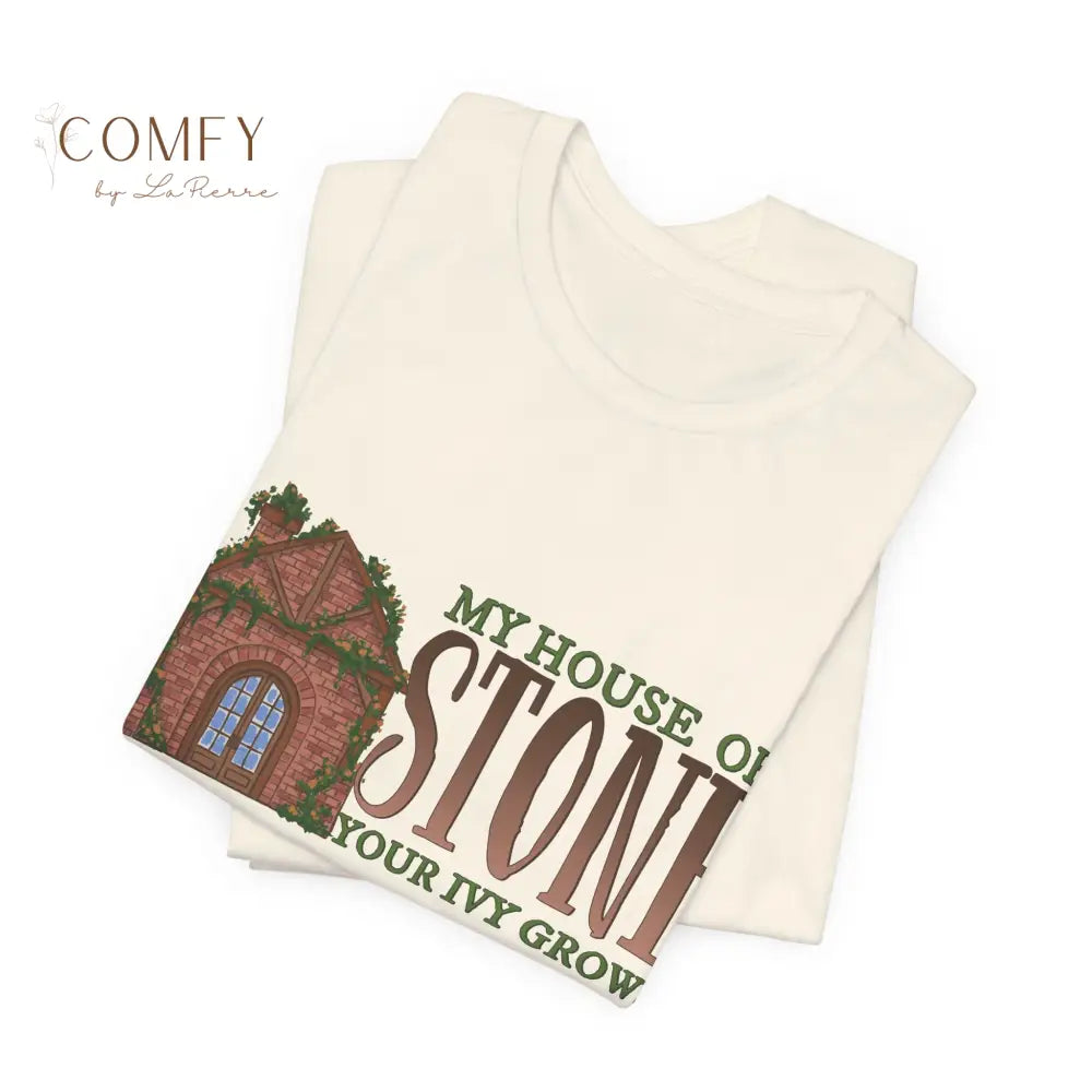 “My Roots Grow Through Your Stone Walls Ivy-Inspired Aesthetic Tee • Poetic Cottage core Shirt • Unisex Jersey Short