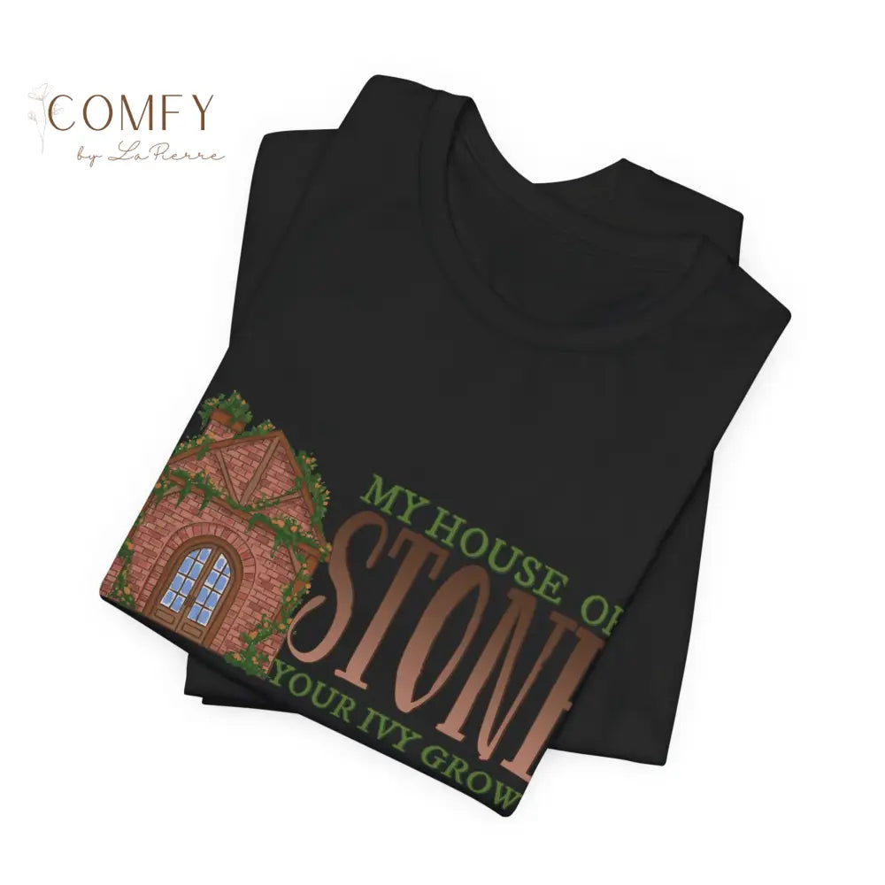 “My Roots Grow Through Your Stone Walls Ivy-Inspired Aesthetic Tee • Poetic Cottage core Shirt • Unisex Jersey Short