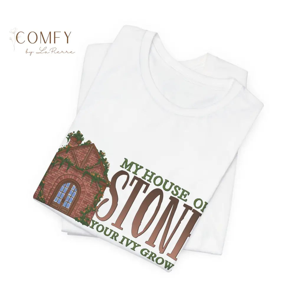 “My Roots Grow Through Your Stone Walls Ivy-Inspired Aesthetic Tee • Poetic Cottage core Shirt • Unisex Jersey Short