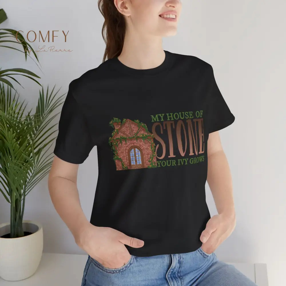 “My Roots Grow Through Your Stone Walls Ivy-Inspired Aesthetic Tee • Poetic Cottage core Shirt • Unisex Jersey Short