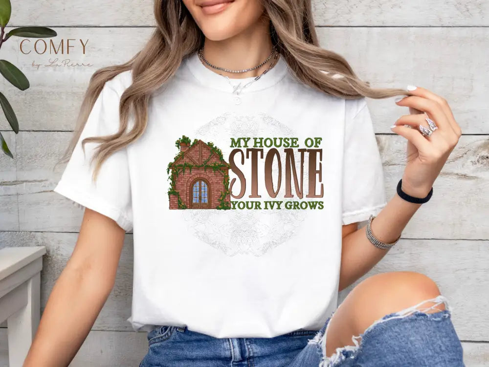 “My Roots Grow Through Your Stone Walls Ivy-Inspired Aesthetic Tee • Poetic Cottage core Shirt • Unisex Jersey Short