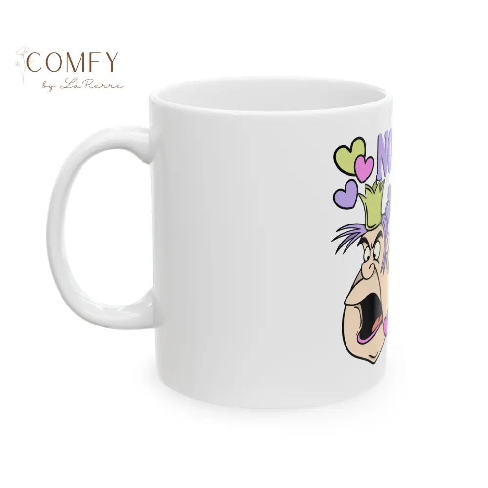 ’No One Ever Listens Until I Lose My Head’ Funny Nostalgic Cartoon Coffee Cup (11 oz. and 15 oz.) Mug