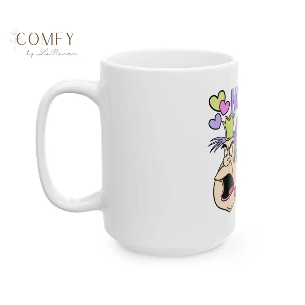 ’No One Ever Listens Until I Lose My Head’ Funny Nostalgic Cartoon Coffee Cup (11 oz. and 15 oz.) Mug