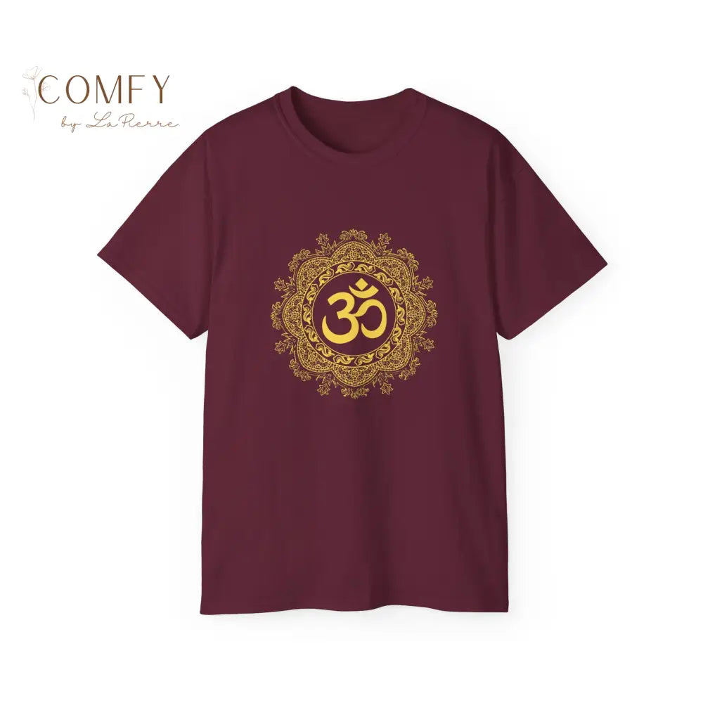 Ohm Om India shirt Unisex Ultra Cotton Tee (S-5XL) Maroon / S T-Shirt