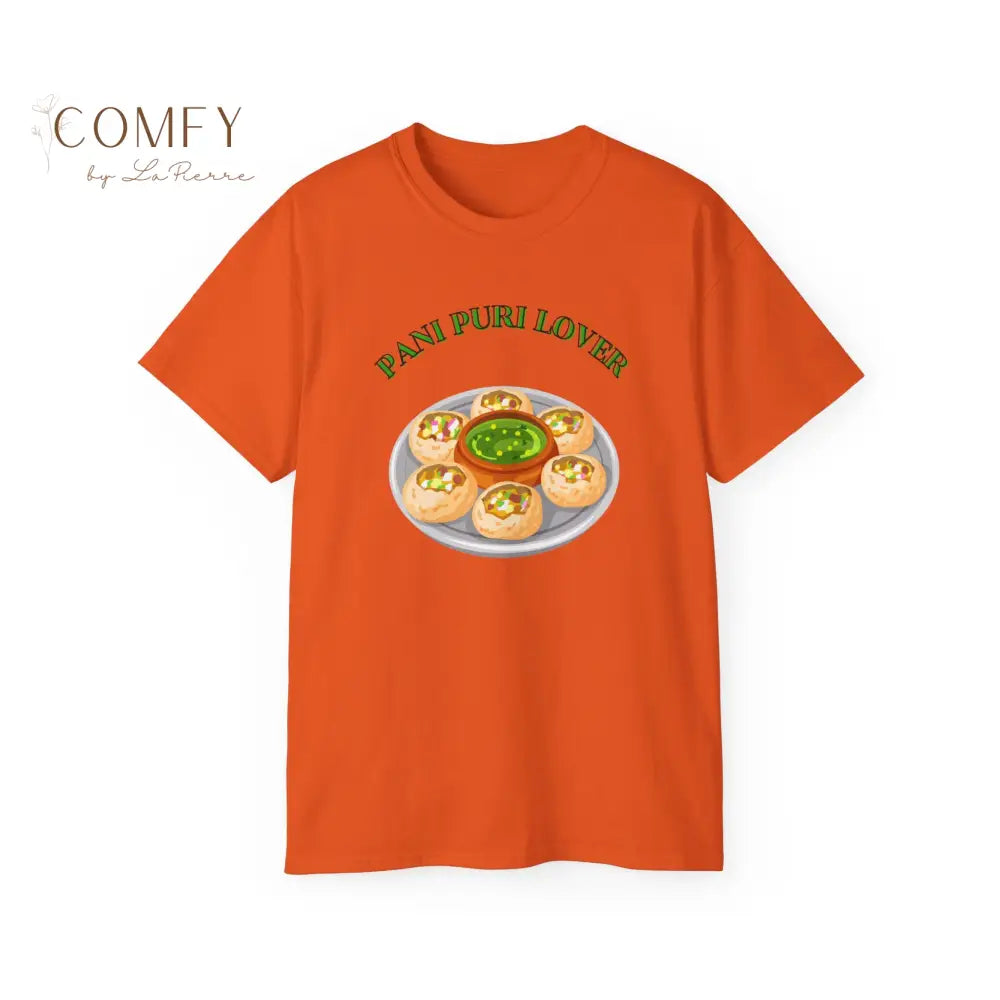 Pani Puri Lover street food India shirt Unisex Ultra Cotton Tee (S-5XL) Orange / S T-Shirt