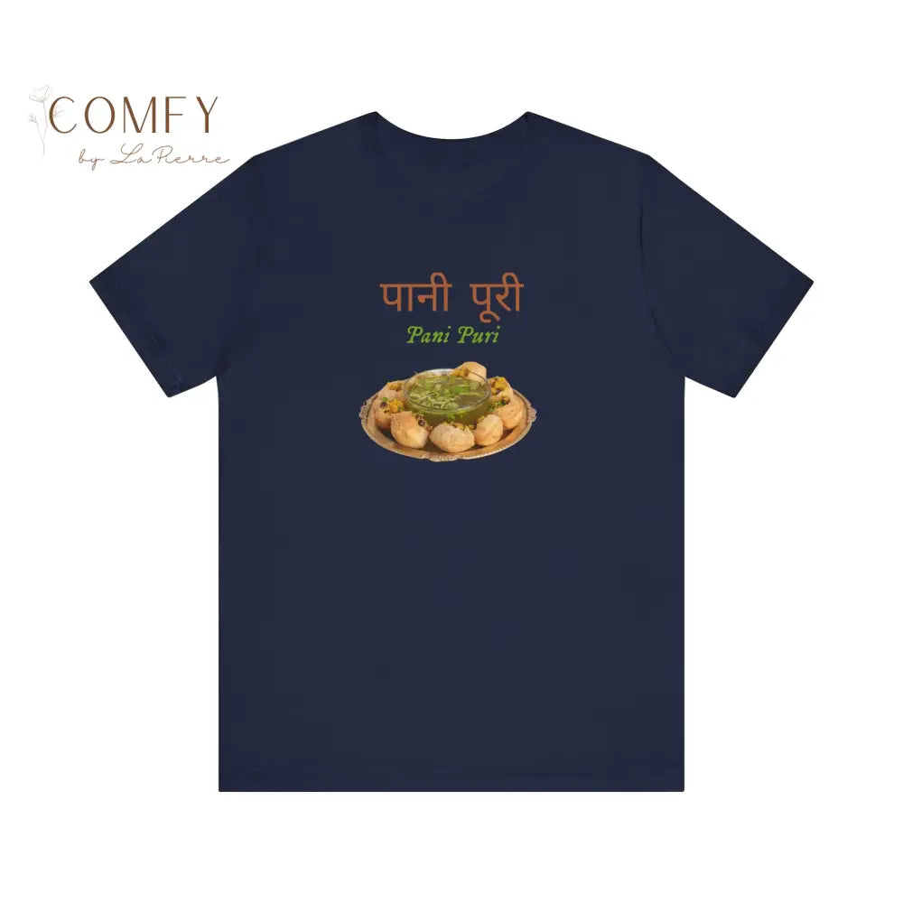 Pani Puri SOFT shirt Indian Street Food Unisex Jersey Short Sleeve Tee (XS-4XL) Navy / S T-Shirt