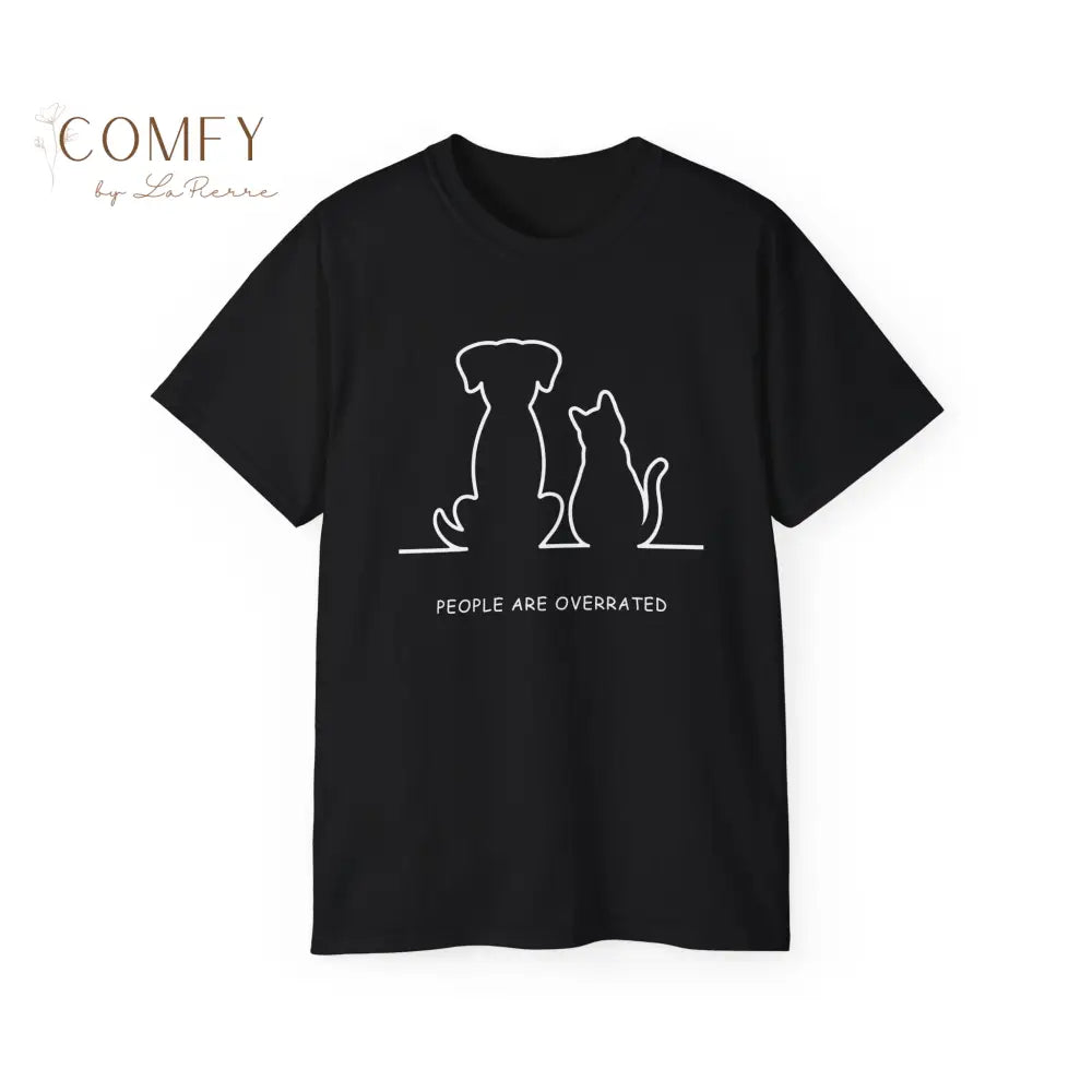 People Are Overrated Shirt • Funny Animal Lover Tee • Unisex Ultra Cotton T-Shirt (S–5XL) Black / S T-Shirt