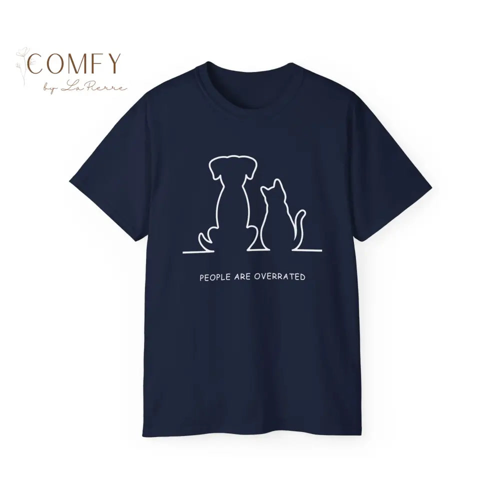 People Are Overrated Shirt • Funny Animal Lover Tee • Unisex Ultra Cotton T-Shirt (S–5XL) Navy / S T-Shirt