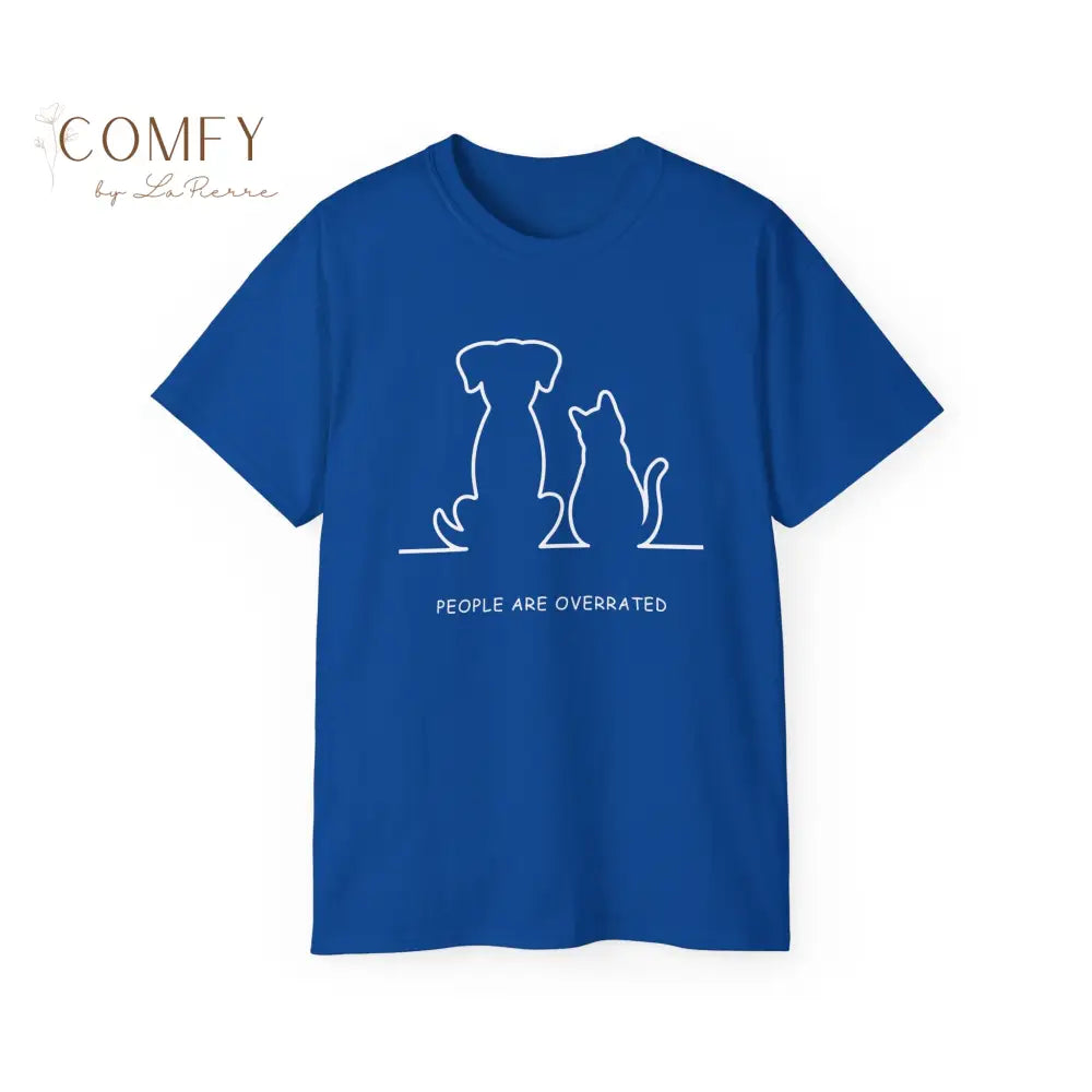 People Are Overrated Shirt • Funny Animal Lover Tee • Unisex Ultra Cotton T-Shirt (S–5XL) Royal / S T-Shirt