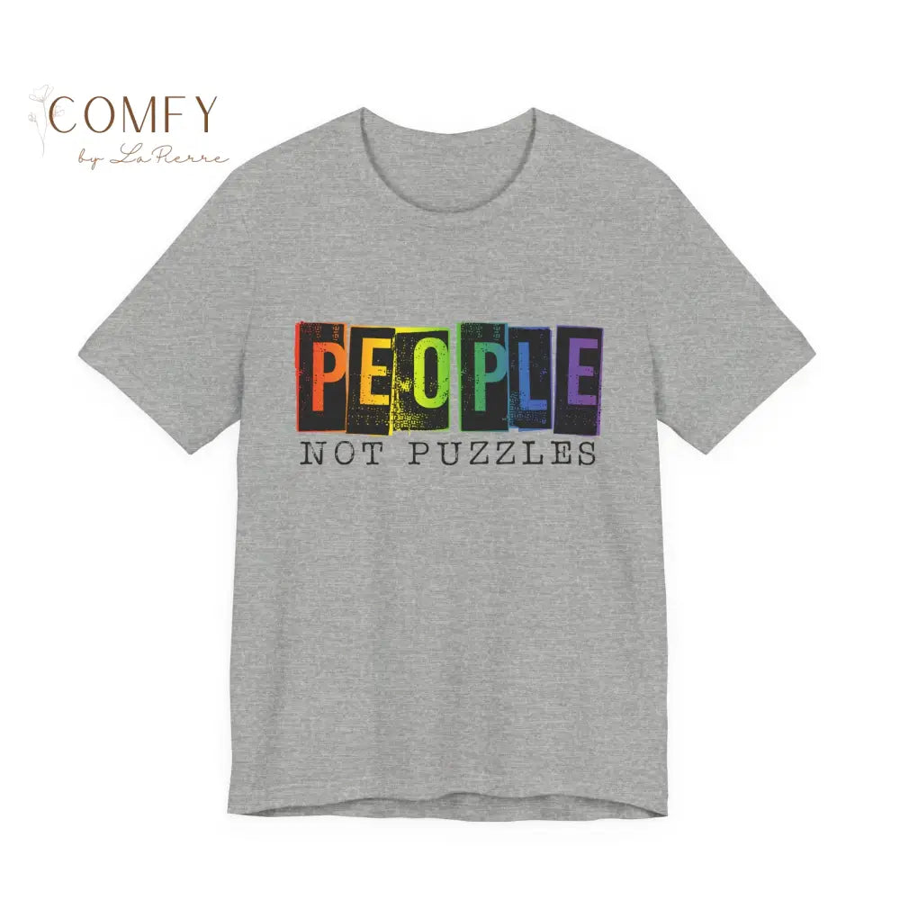 People Not Puzzles - Unisex Jersey Short Sleeve Tee (S-3XL) Athletic Heather / S T-Shirt