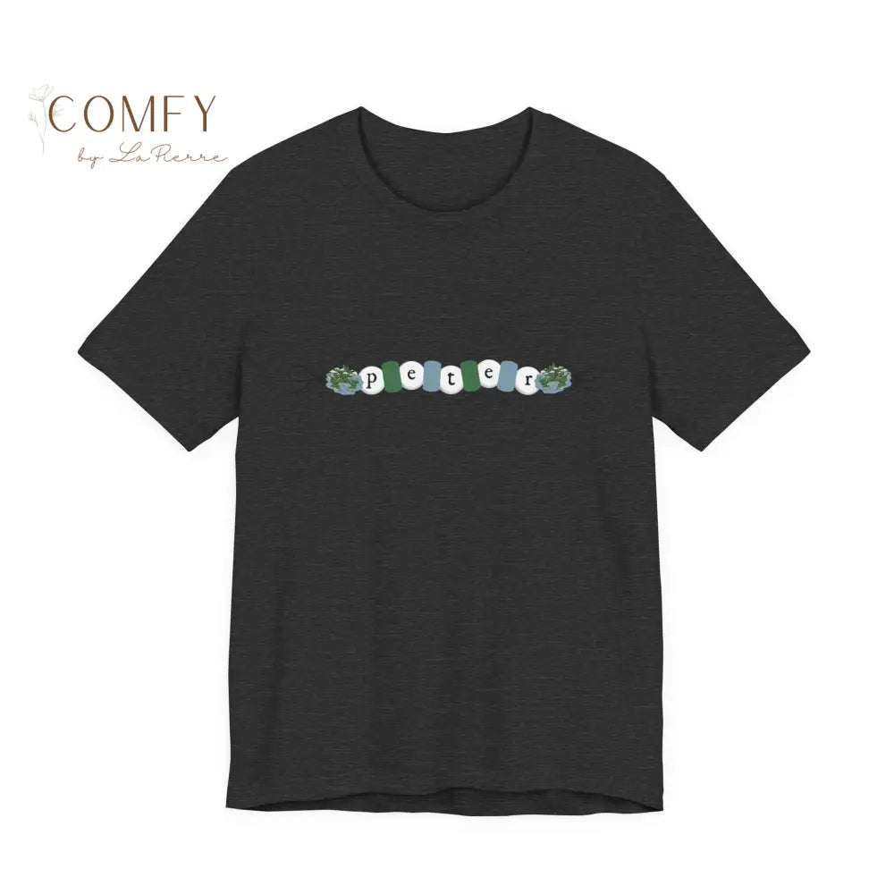 Peter friendship bracelet shirt - Unisex Jersey Short Sleeve Tee (XS-5XL) Dark Grey Heather / S T-Shirt