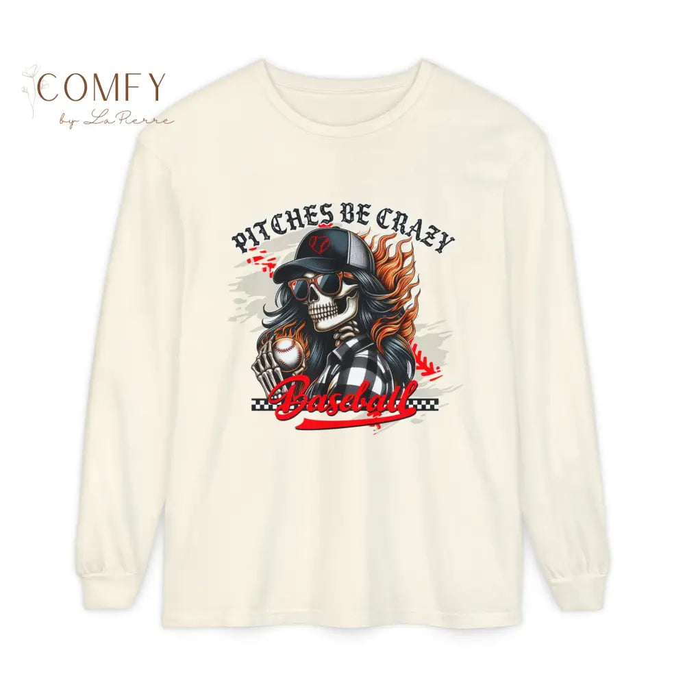 Pitches Be Crazy Skeleton Baseball - Unisex Long Sleeve T-Shirt (S-3XL) Long-sleeve