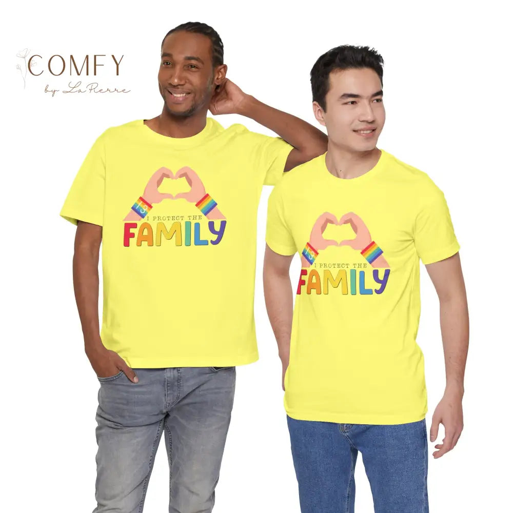 ’Protect the Family’ Rainbow Heart Hands T-Shirt (S-3XL) T-Shirt