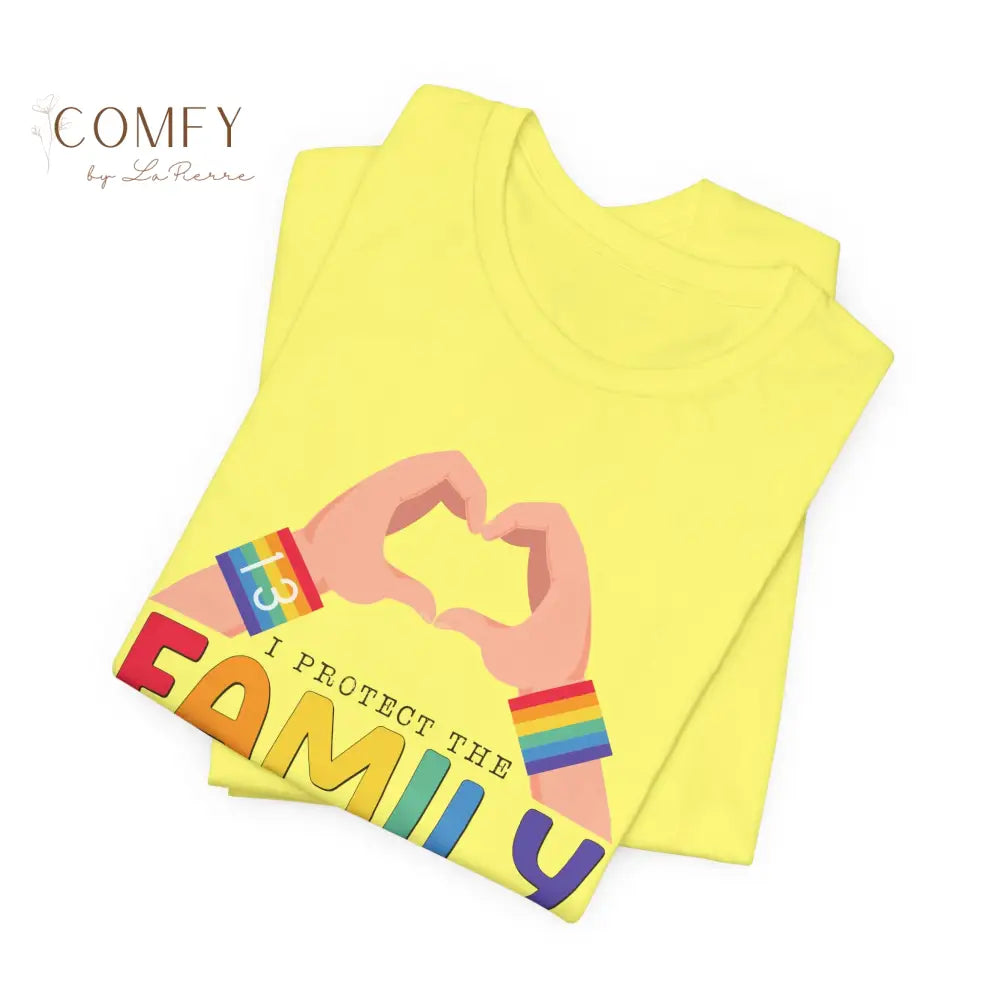’Protect the Family’ Rainbow Heart Hands T-Shirt (S-3XL) T-Shirt