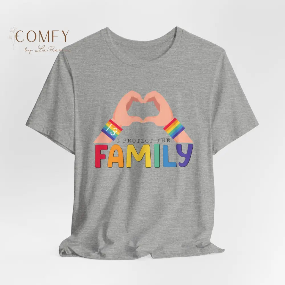 ’Protect the Family’ Rainbow Heart Hands T-Shirt (S-3XL) T-Shirt