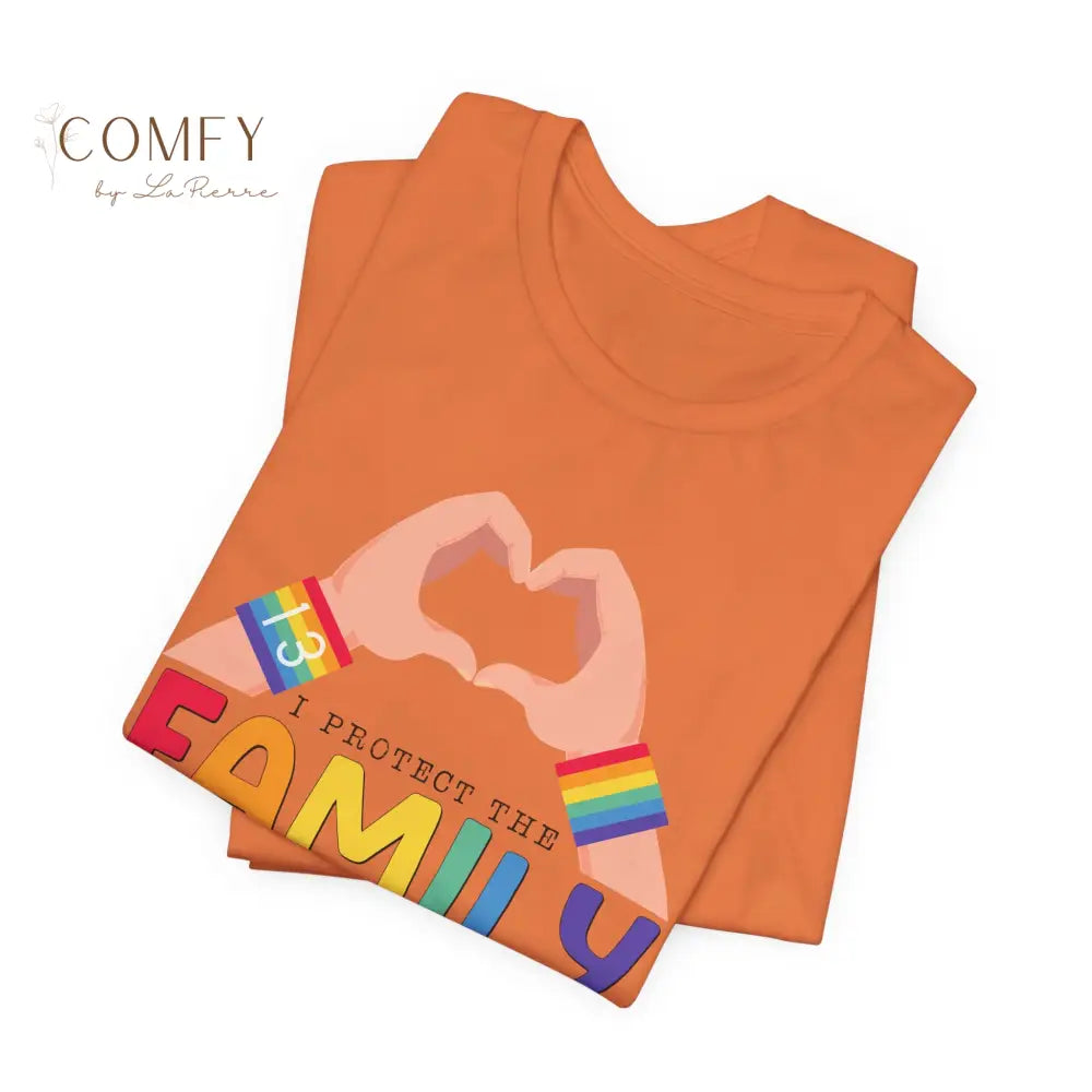 ’Protect the Family’ Rainbow Heart Hands T-Shirt (S-3XL) T-Shirt