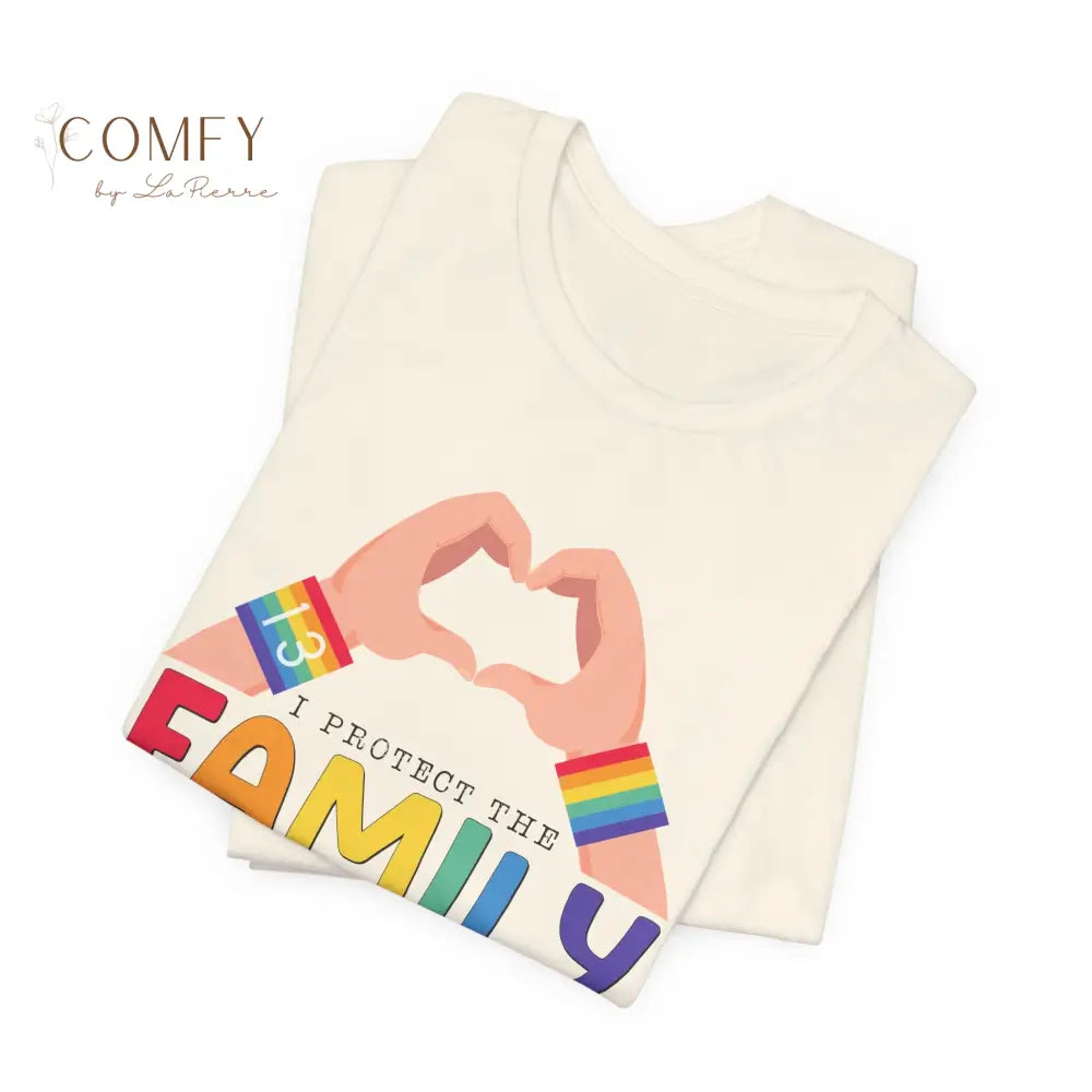 ’Protect the Family’ Rainbow Heart Hands T-Shirt (S-3XL) T-Shirt