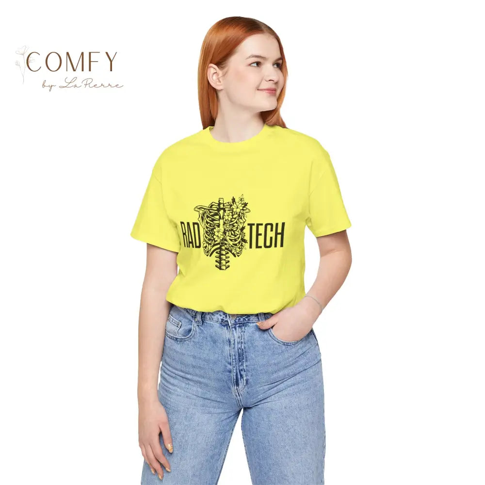 Rad Tech Skeleton Shirt • Radiology X-Ray Tech Skull Graphic Tee • Unisex Jersey Short Sleeve T-Shirt (S–3XL) T-Shirt