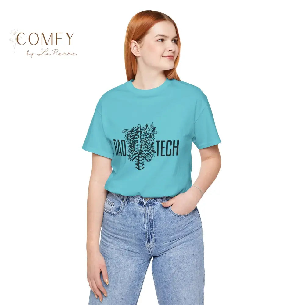 Rad Tech Skeleton Shirt • Radiology X-Ray Tech Skull Graphic Tee • Unisex Jersey Short Sleeve T-Shirt (S–3XL) T-Shirt