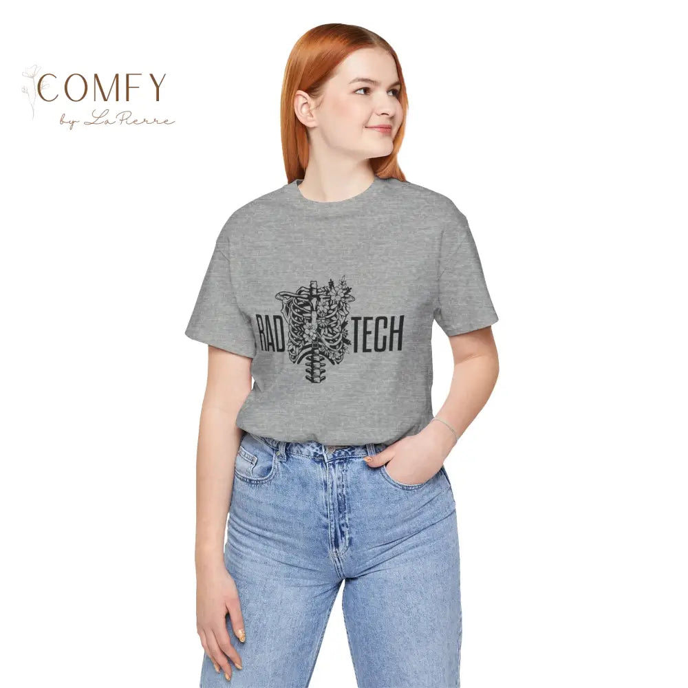 Rad Tech Skeleton Shirt • Radiology X-Ray Tech Skull Graphic Tee • Unisex Jersey Short Sleeve T-Shirt (S–3XL) T-Shirt