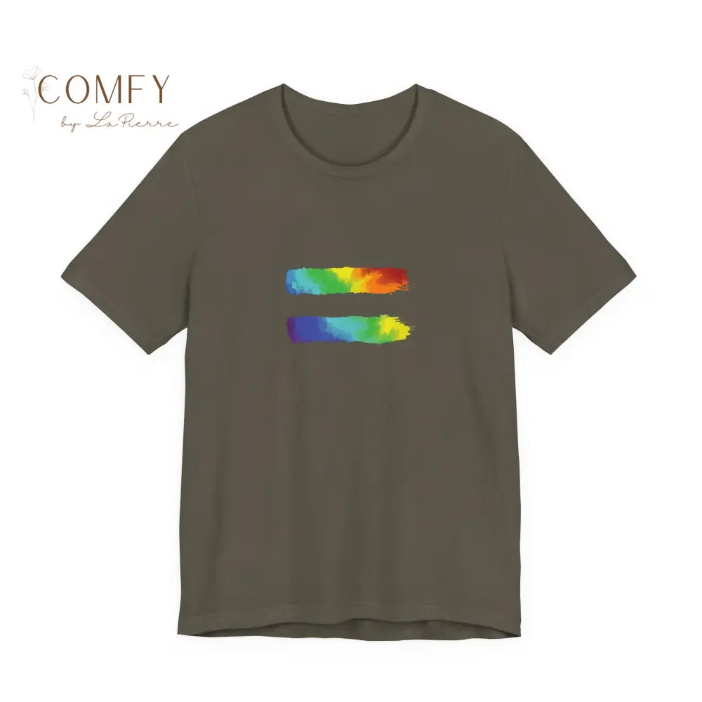Rainbow Equal Sign Shirt • Equal Rights LGBTQ+ Pride Tee • Soft Unisex Jersey Short Sleeve T-Shirt (XS–5XL) T-Shirt