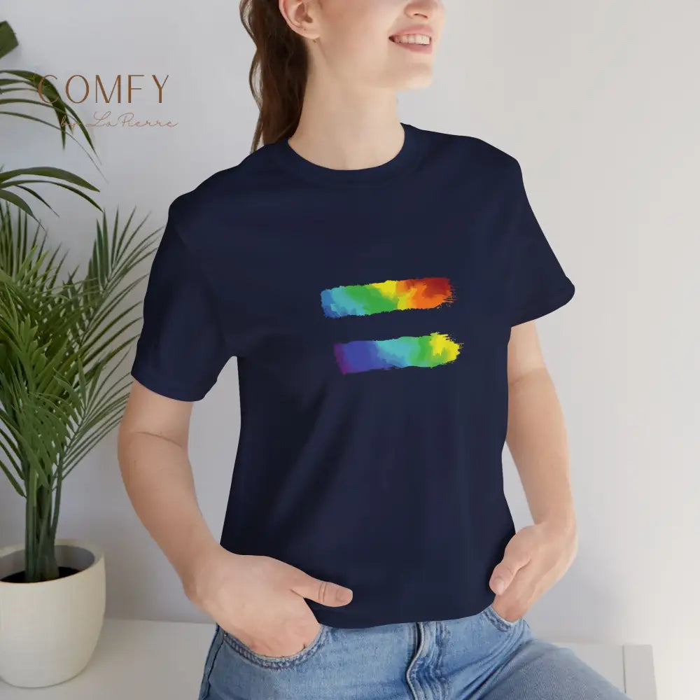 Rainbow Equal Sign Shirt • Equal Rights LGBTQ+ Pride Tee • Soft Unisex Jersey Short Sleeve T-Shirt (XS–5XL) T-Shirt