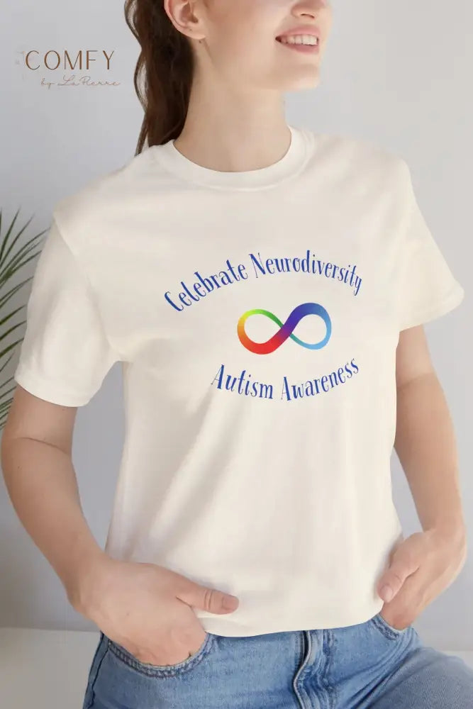 Rainbow Infinity Celebrate Neurodiversity Awareness Autism Awareness (beautiful colors available) Unisex Jersey Short