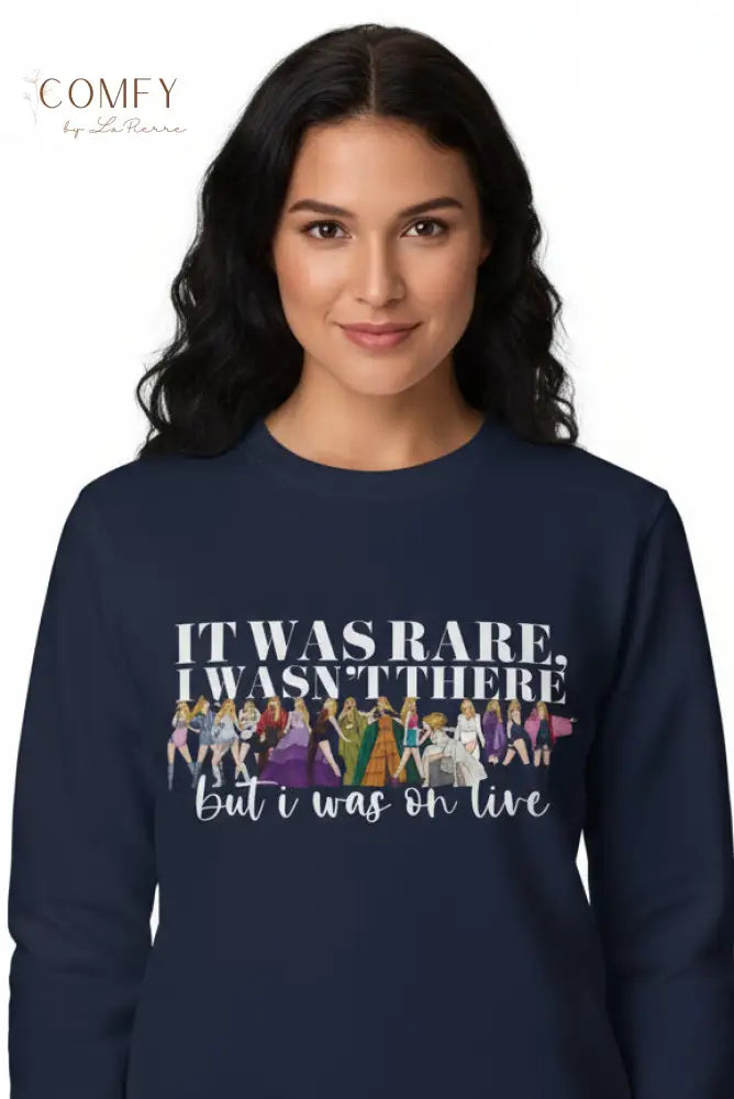 Rare Moments Tour Crewneck • “It Was Rare I Wasn’t There” Concert Fan Sweatshirt • Unisex Softstyle Fleece (S–4XL) Navy