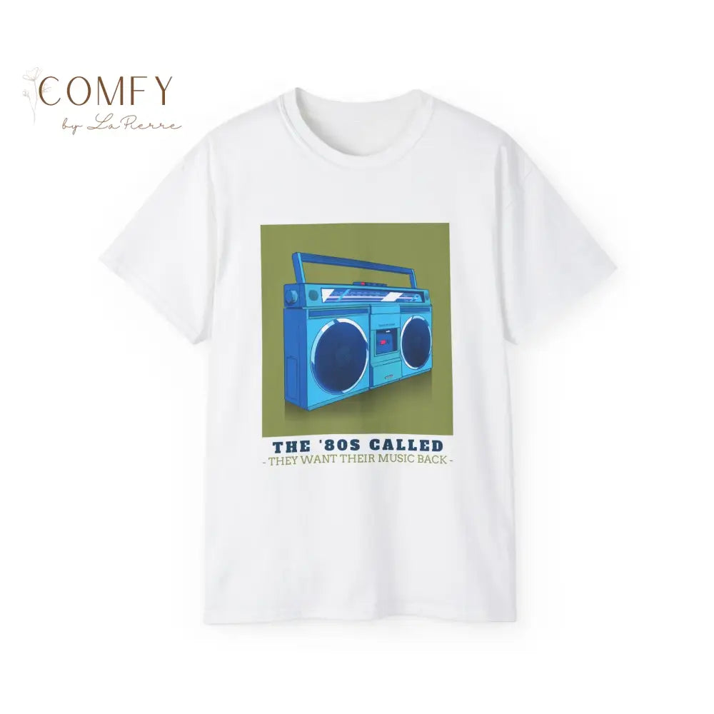 Retro 80’s Boombox Unisex Ultra Cotton Tee (S-5XL) White / S T-Shirt