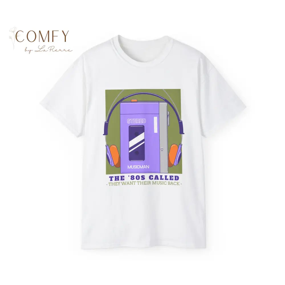 Retro 80’s Walkman Unisex Ultra Cotton Tee (S-5XL) White / S T-Shirt
